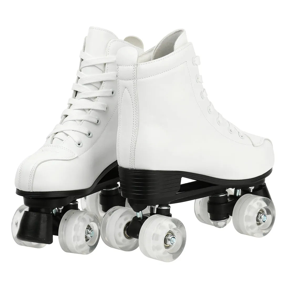 Double Row Roller Skate Shoes Flashing 4 Wheels Skates Size 37 38 39 40 41 Women Men Beginner Outdoor Skating Quad Sneakers Gift