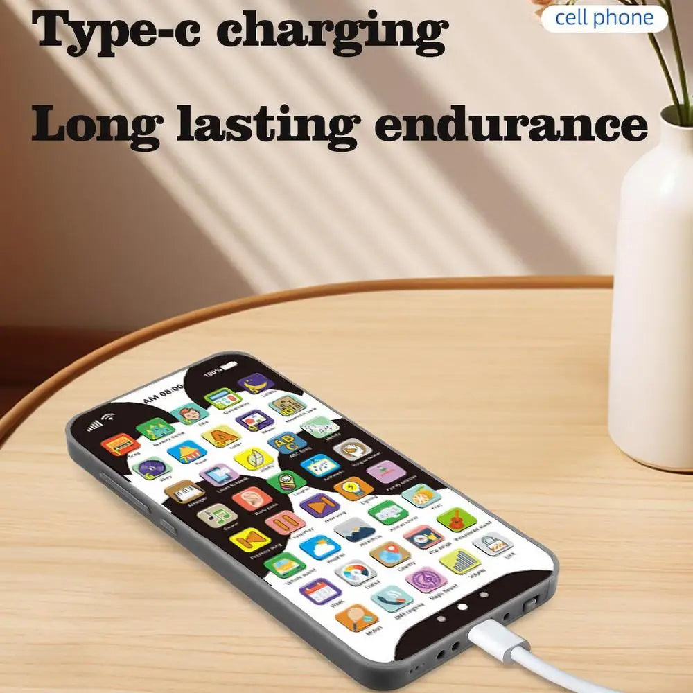 Kids Toy Smartphone Early Mobile Phone With Light Touch Screen Phone Rechargeable 10000 Functions Educational Content For Boys