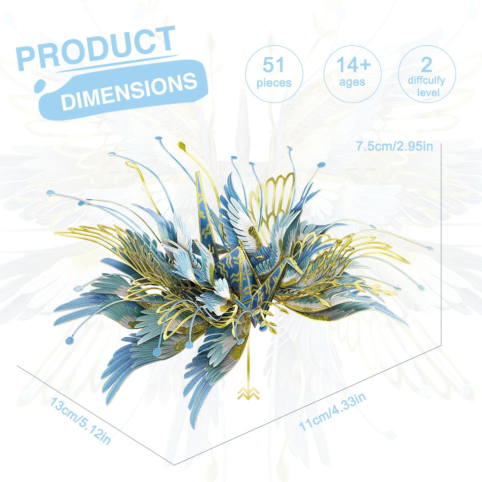 Piececool 3D Metal Puzzle-Aquarius One Thousand Origami Carnes for Aquarius Model Kits DIY Jigsaw Toy For Adults