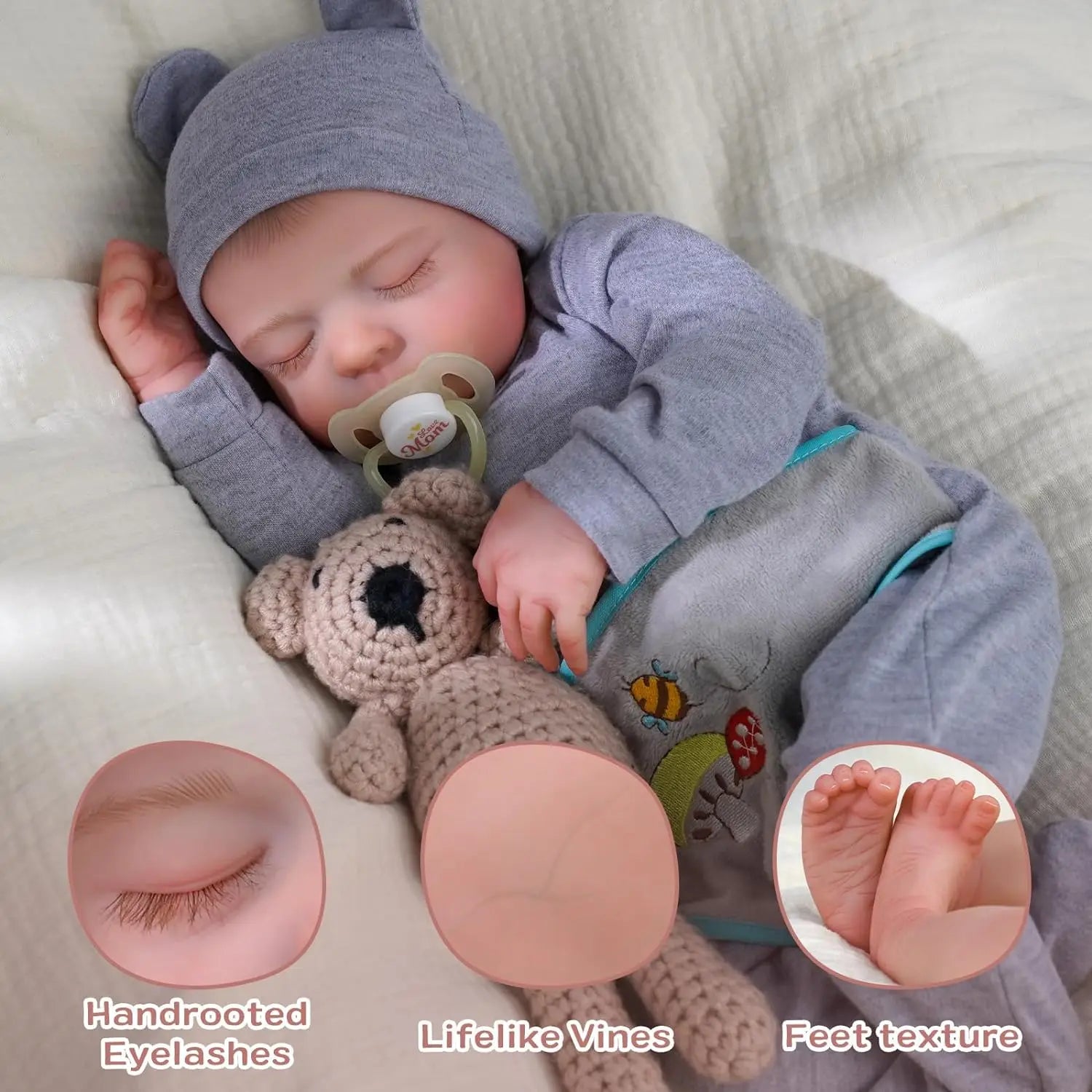 Lifelike Reborn Baby Dolls  17 Inch Realistic Newborn Baby Dolls Anatomically Correct Real Life Baby Dolls Full Vinyl Body