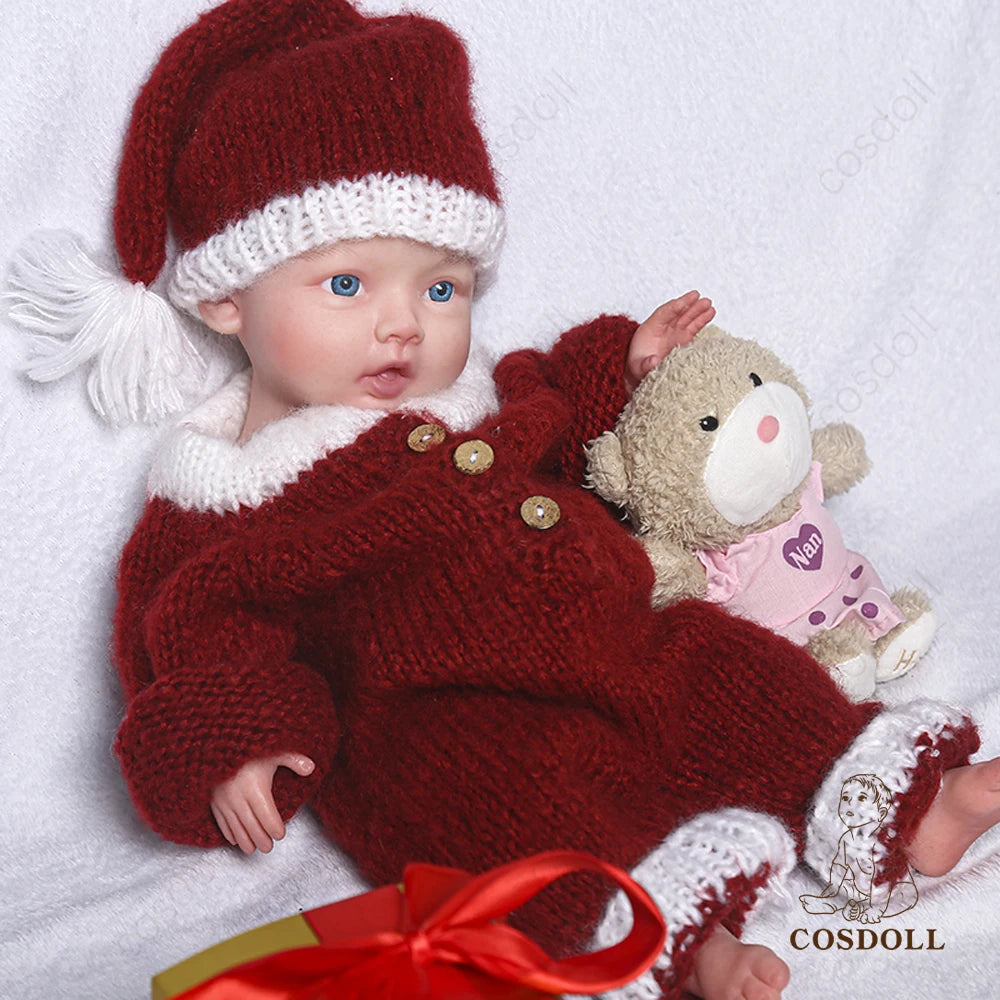 COSDOLL 18inch Silicone Reborn Baby Doll Girl can Drink and Pee Soft Realistic Silicone Kid Doll Birthday Present Children Gifts