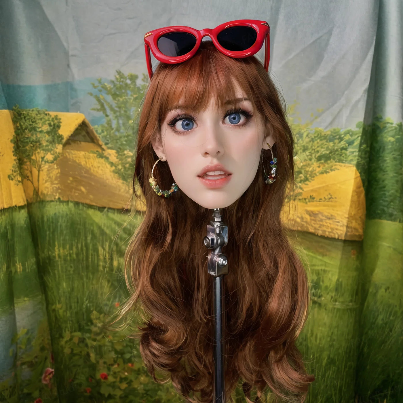 Anime character animal cartoon hair stylized hair silk cluster model, random hair color given