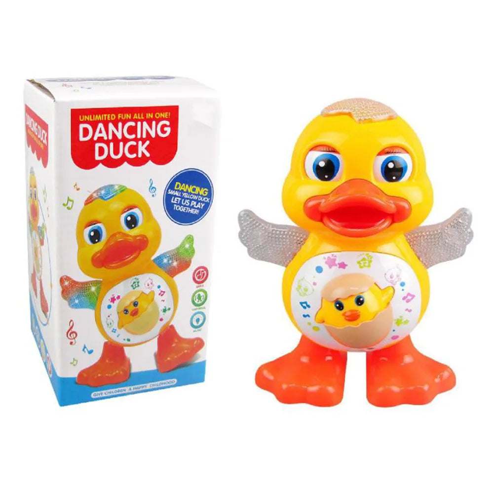 Electric Dancing Duck with Music & Lights Baby Musical Duck Toy Interactive Baby Duck Toy for 1 + Year Old Toddler Boys Girls