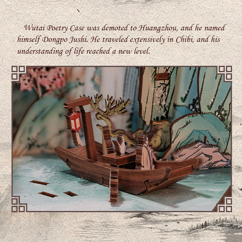 CUTEBEE Wooden Dollhouse Kit Miniature Doll House Kits Booknook Bookshelf Book Nook with Dust Cover Bookends Christmas Gift