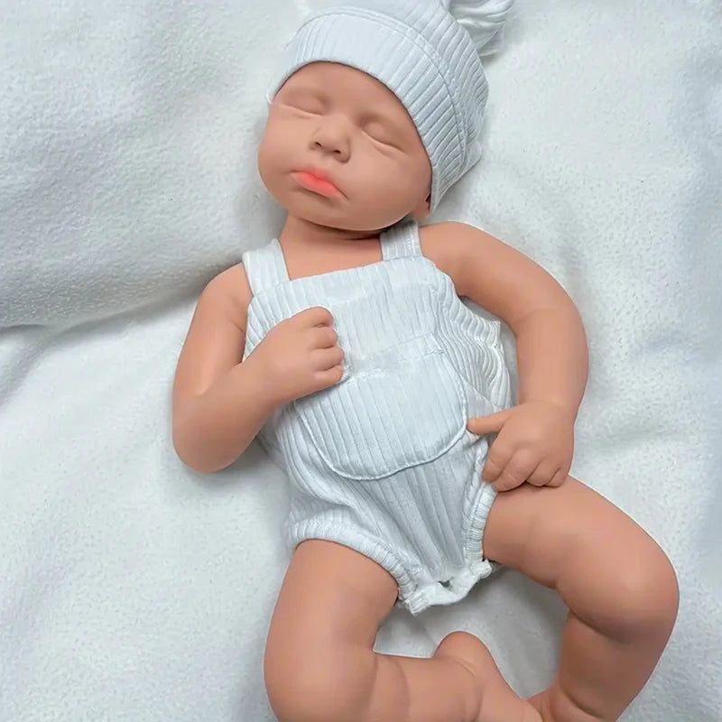 Soft touch 18.9 inch solid silicone baby girl 3.2kg real weight professional grade newborn all details restored