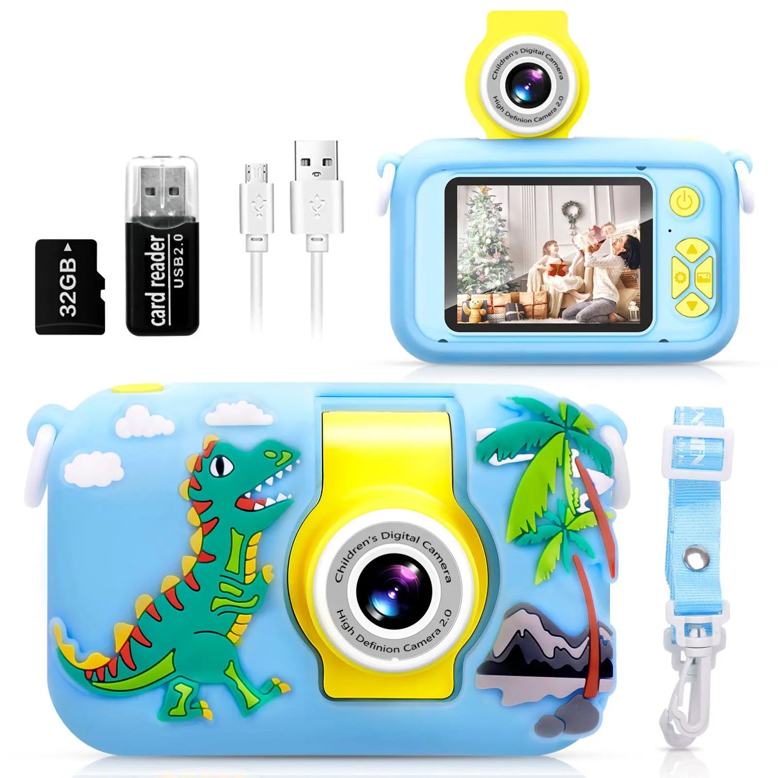 Kids Camera,ARNSSIEN 180° Flip Lens Camera for Kid,2.4in IPS LCD Digital Camera with Silicone Case,Child Selfie Camera for 3 4 5