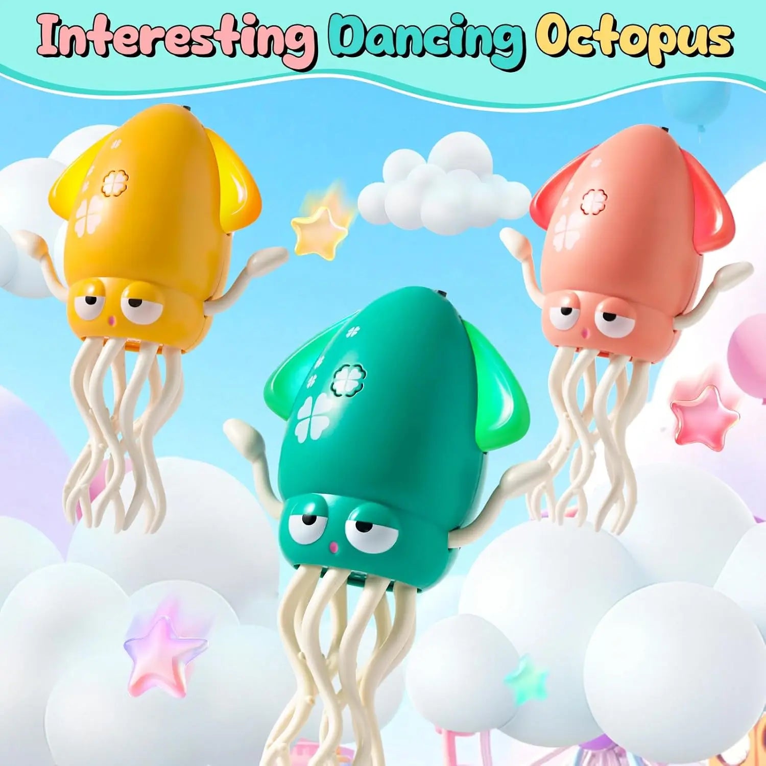 Electric induction dancing octopus toy automatic obstacle avoidance crawling interactive simulation squid with music and light