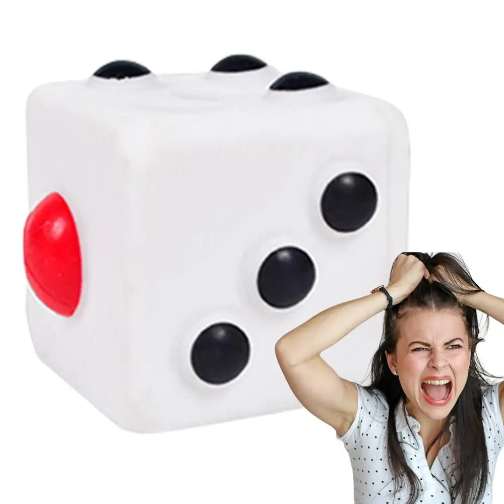 Dice Stress Ball Dice Stress Relief Toy Silicone Pop Bubbles 3D Dice Shaped Squeeze Stress Toys Venting Toy Stress Reliever For