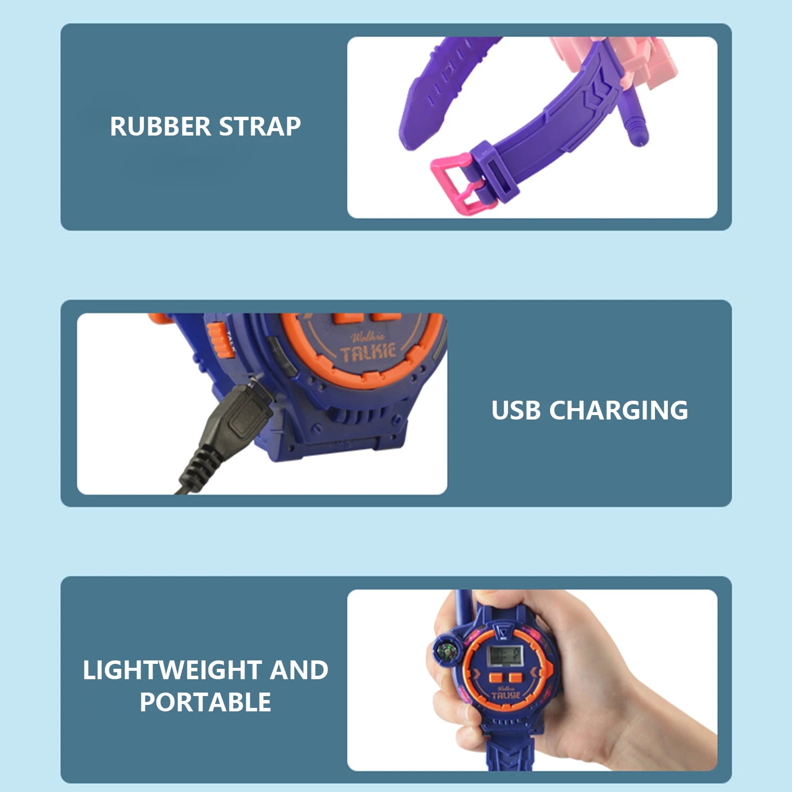 Kids Walkie Talkie Watch Walkie Talkies For Kids 2 Pack Two Way Walkie-Talkie For Boys & Girls Rechargeable Walky Talky With