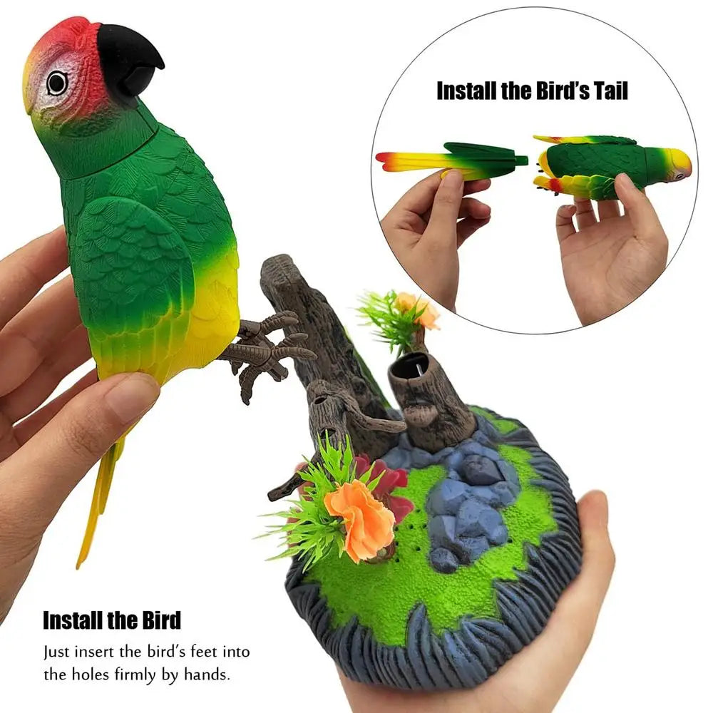 Talking Bird Toy Vocal Robot Birds Toy Electronic Parrot Sensor Realistic Toy For Boys Girls Kid Adults For Home Kids Room Desk