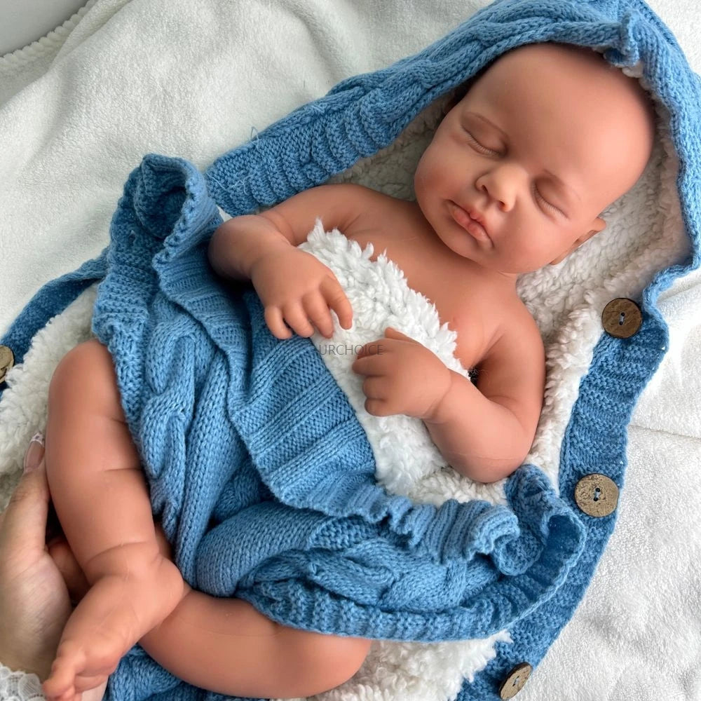 20-Inch Loulou Full Silicone Reborn Girl Handmade Visible Veins Painted Doll Easy to Clean Weighted Baby for Collector Kids Toy