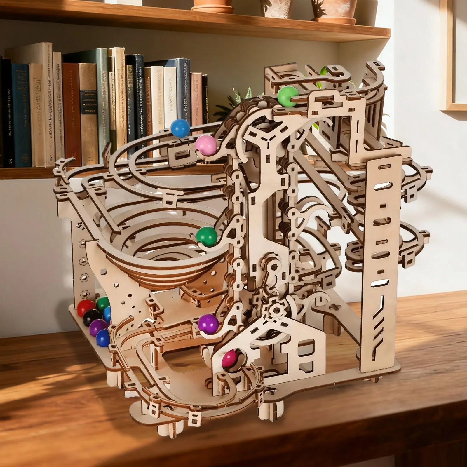 3D Wooden Puzzles Spacetime Tunnel Marble Maze | Educational Physics Puzzle Kit, STEM Assembled Model & Unique Birthday Christma