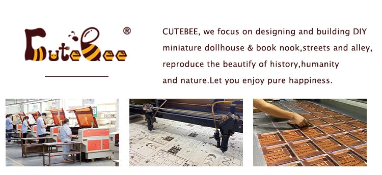 CUTEBEE 3D Puzzle DIY Book Nook Kit Wooden Dollhouse with Light Miniature Model Child Adult Toys for Count Cat's Study