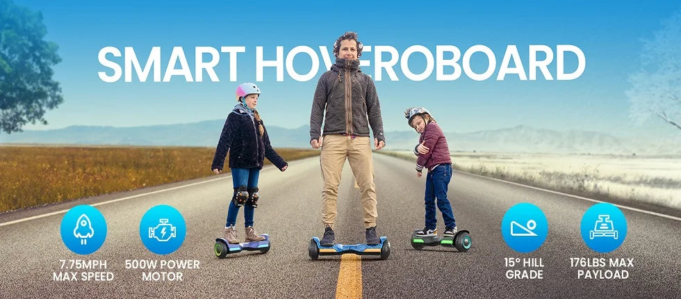 6.5''Self Balancing Hoverboard -All Terrain Hoverboard for Kids w/ LED Light&Bluetooth Speaker