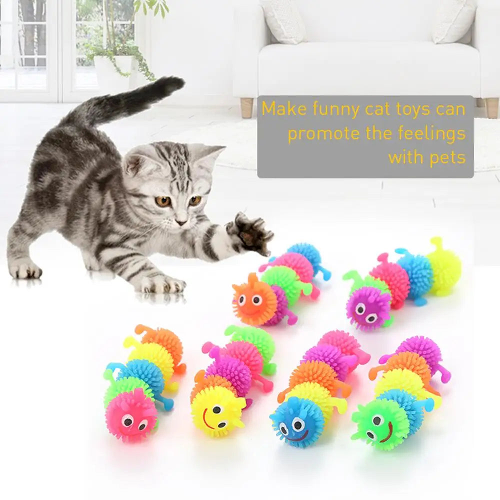 Simulation Caterpillar Kids Toys Anti Stress Easter Caterpillar Toys Interactive Flexible Decompression Chew Toys For Kids