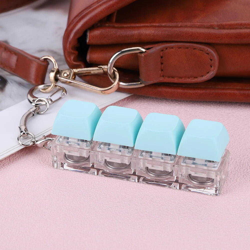 Keyboard Decompression  4 Keys Keyboard Clicker  with LED Light Keyboard Fidget  Mechanical Key  for Adult and Kids