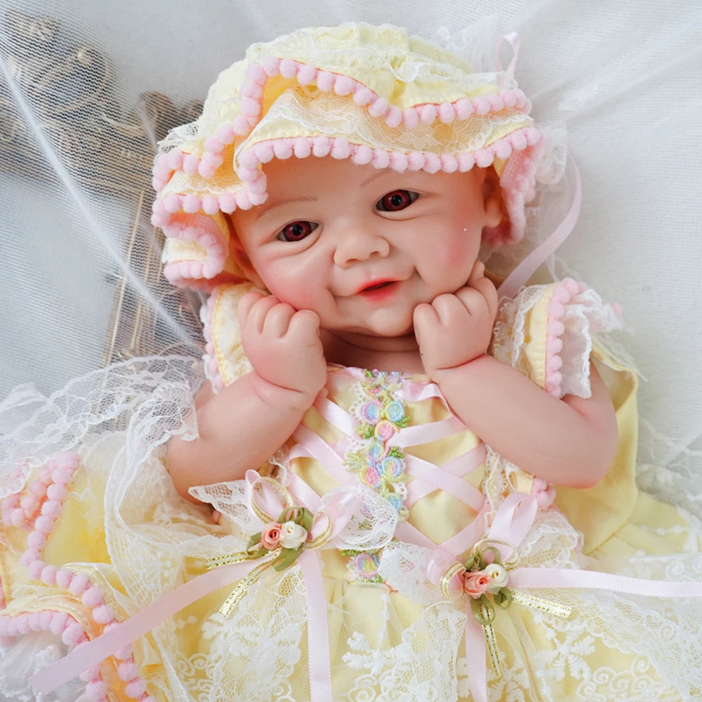 Weighted Baby Girl 16.93" Lifelike Full Body Silicone Reborn Dolls Soft Handmade Newborn Dolls for Collector Gift