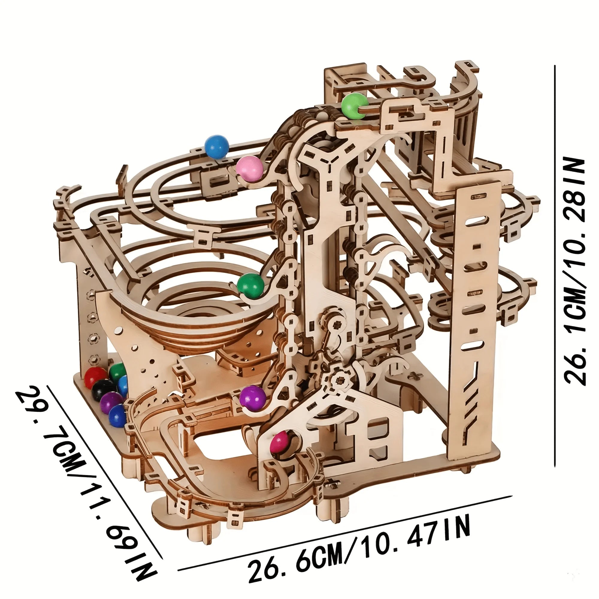 3D Wooden Puzzles Spacetime Tunnel Marble Maze | Educational Physics Puzzle Kit, STEM Assembled Model & Unique Birthday Christma