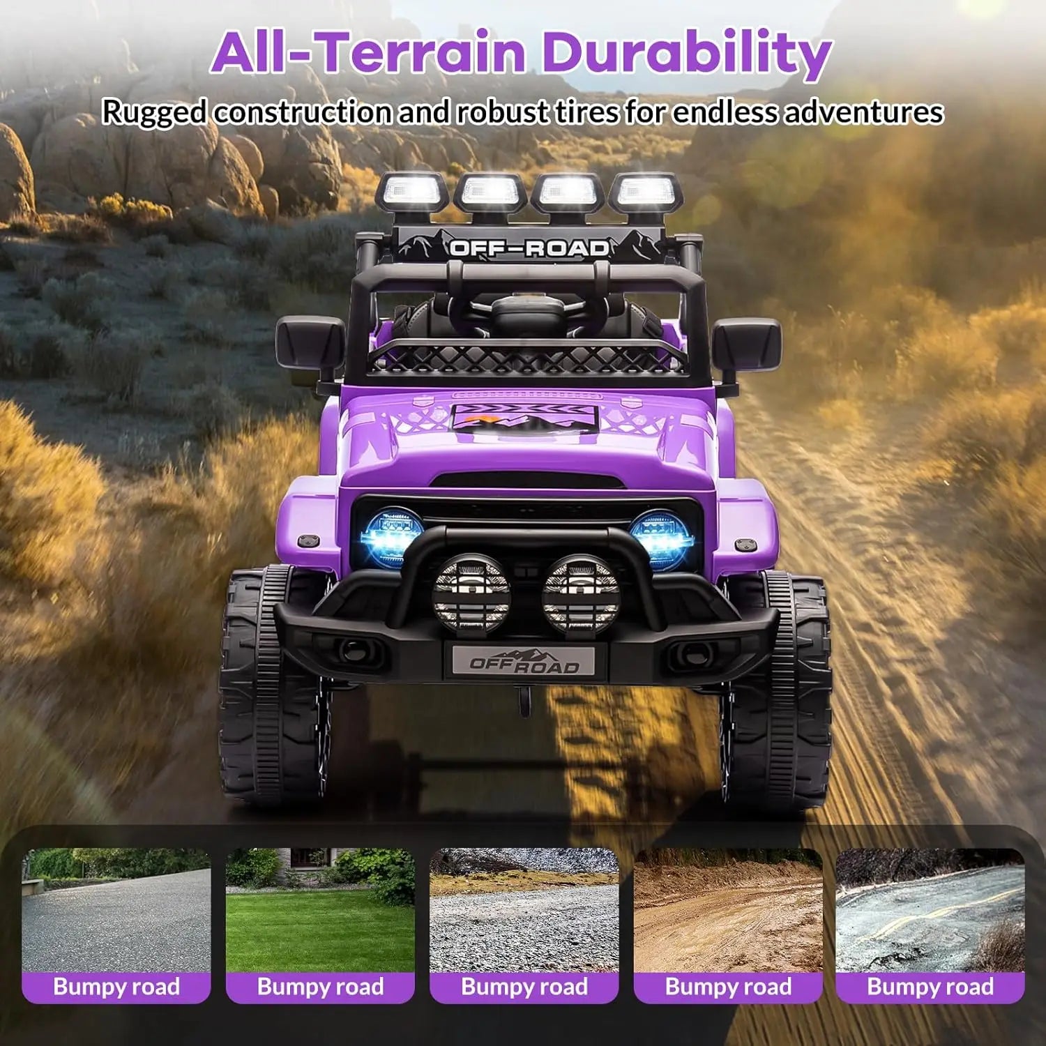 Kids Electric Ride-on SUV Toys with 2.4g Remote Control MP3 Bluetooth USB Front & Back Lights Sound Steering Wheel for 3-6 Years