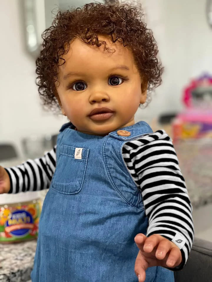 26inches Pippa Already Painted Finished Doll Reborn Toddler Huge Baby Size Dark Skin Lifelike Soft Touch