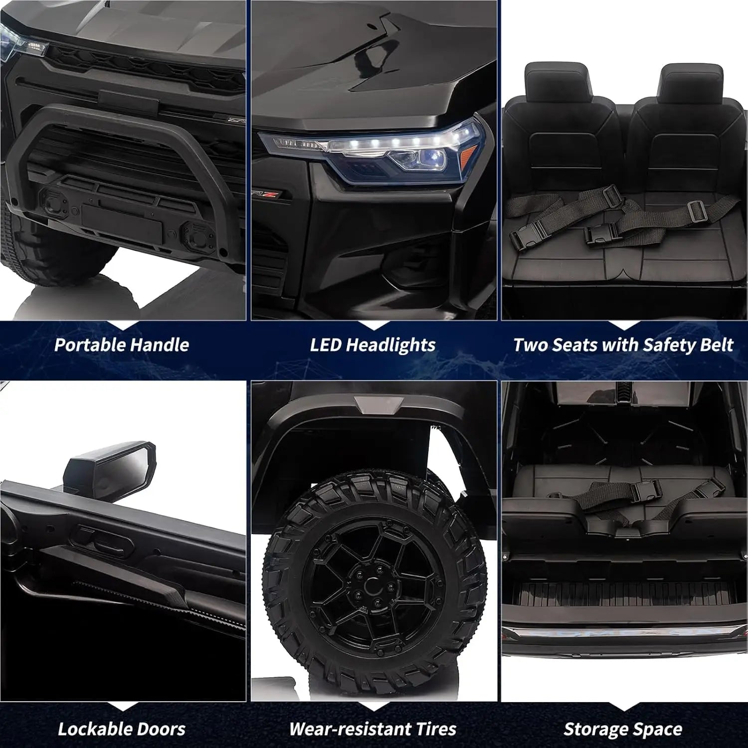 24V 2 Seater Kids Ride On Truck Electric Ride On Car Toy for Toddlers Battery Powered Vehicle with Remote Control, Trunk, Handle