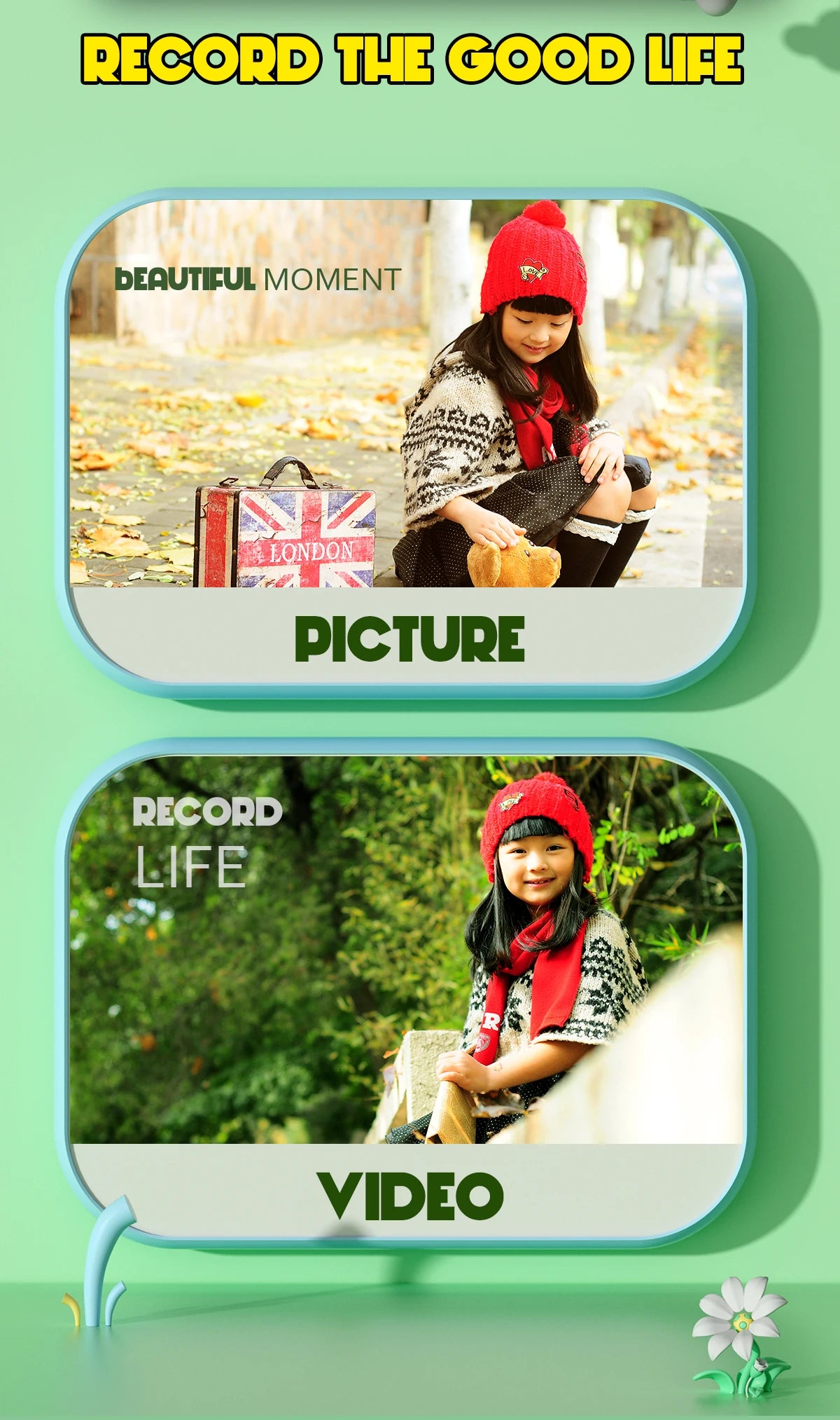 Children Camera Mini Instant Print Digital Camera 32G TF Card Inkless Printing Paper Kids Video Educational Toys For Kids Gift