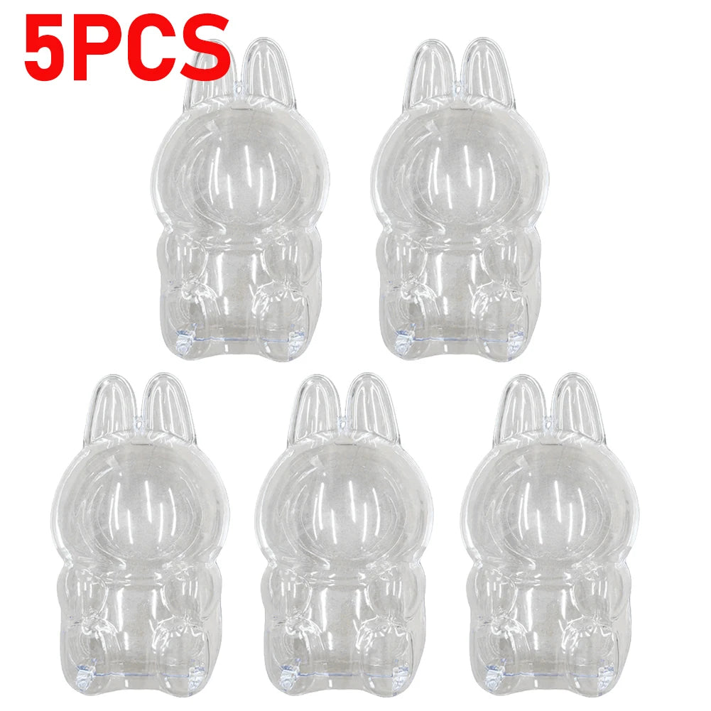 Labubu Protect Case Portable Transparent Protective Case Acrylic Organizer Box For Labubu V1 V2 Doll Bag with Keychain