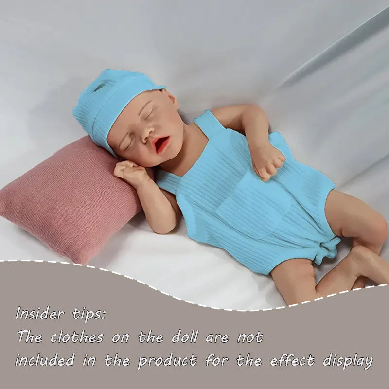 MALETOFE 45cm Reborn Full Body Silicone Baby Doll Panda Clothes Realistic Real Soft Girl For Children Cut Clever Baby