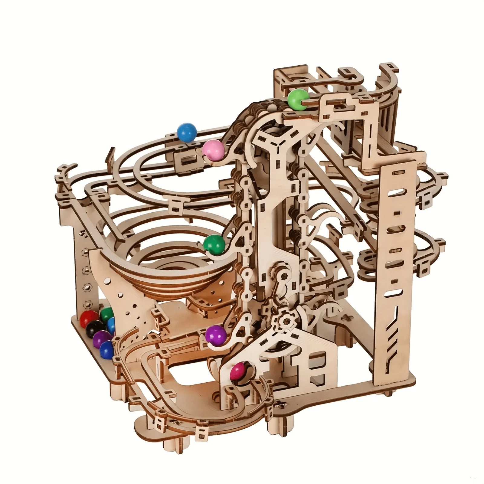 3D Wooden Puzzles Spacetime Tunnel Marble Maze | Educational Physics Puzzle Kit, STEM Assembled Model & Unique Birthday Christma