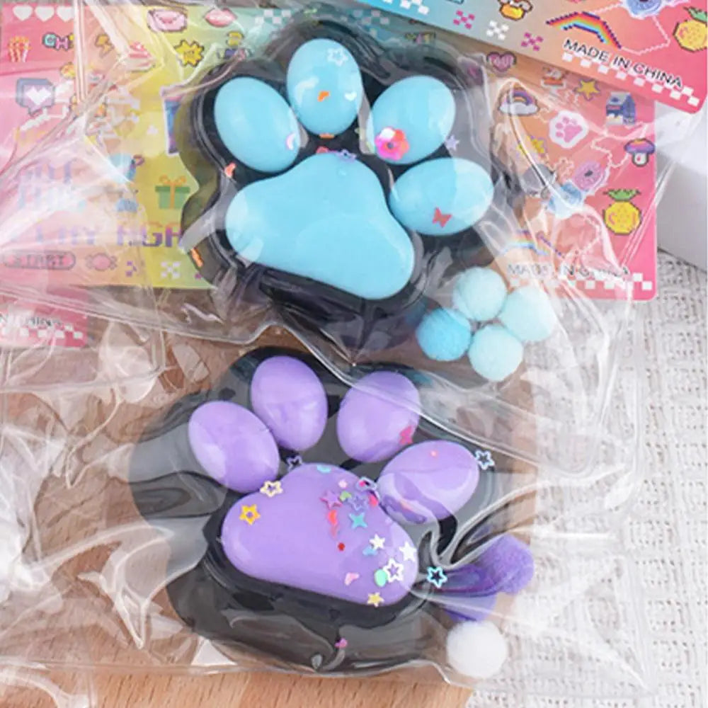 Squishys Fidget Toy Anti-stress Cat Paw Pinch Decompressions Toy Slow Rebound Blingbling Squeeze Gifts