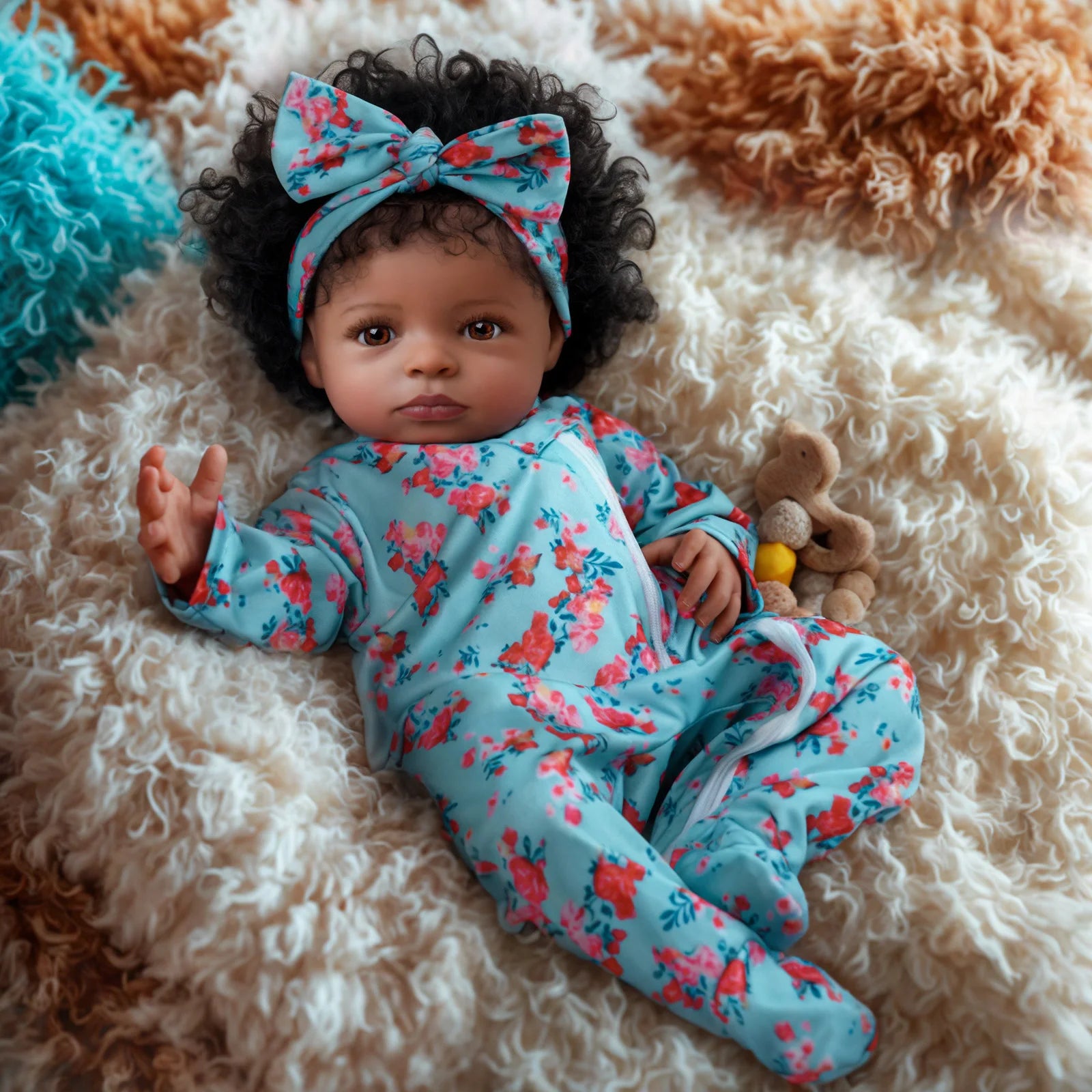 Reborn Baby Dolls 20 inch African American Black Newborn Baby Dolls Real Life Baby Dolls with Toy Accessories Gift Set for Kids