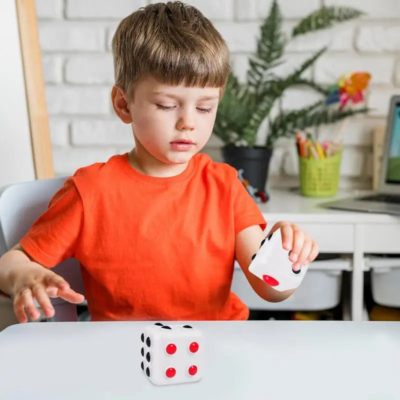 Dice Stress Ball Dice Stress Relief Toy Silicone Pop Bubbles 3D Dice Shaped Squeeze Stress Toys Venting Toy Stress Reliever For