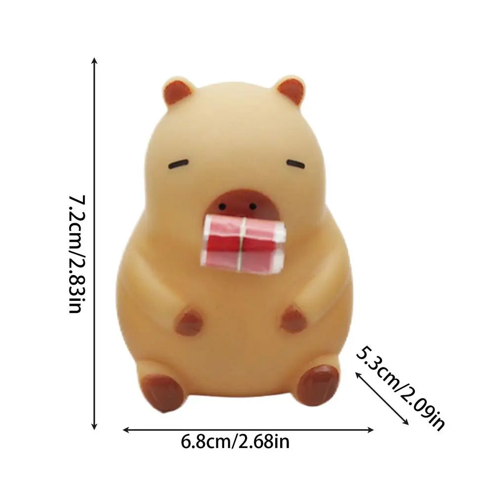 4pcs capybara squeeze toy sticking out tongue capybara Squish Toy Funny  Tongue Sticking Out Capybara Sensory Stress relief toys