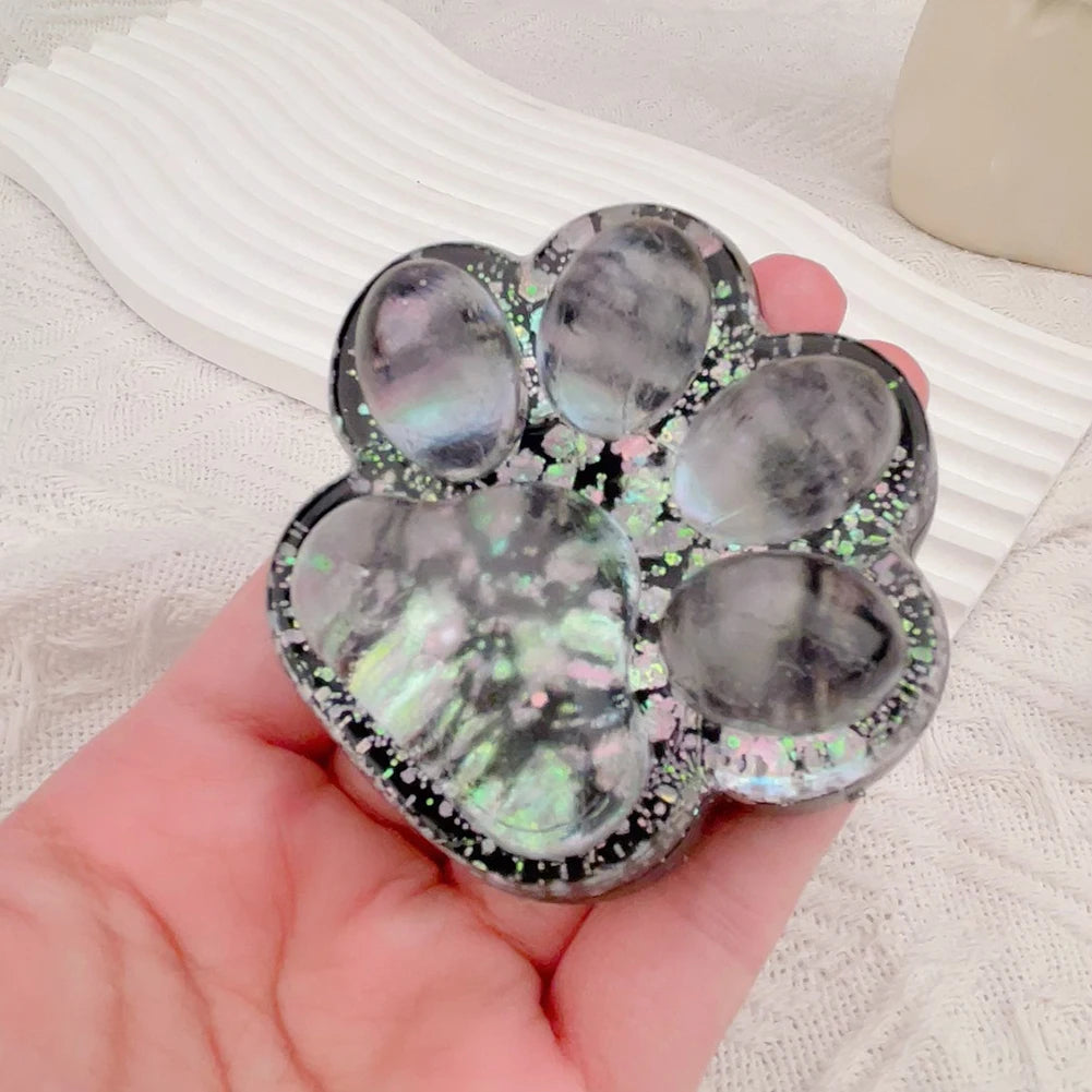 Cute Cat Paw Soft Squeeze Toy Dark Starry Squishies Fidgets Toy Stress Relief Toy for Children and Adults Christmas Gifts