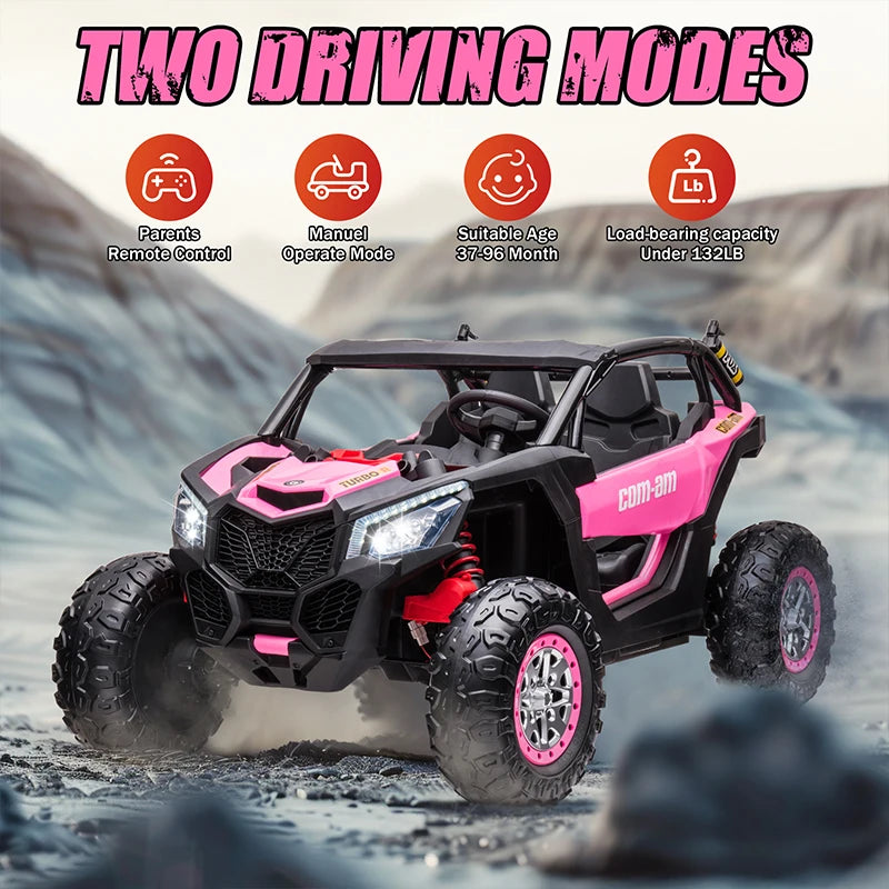 24V Kids Ride On Toy Car 7A Electric Vehicle UTV Car Toys for Ages 3-8 Kids Gifts with Parents Remote Control Speed Adjustable