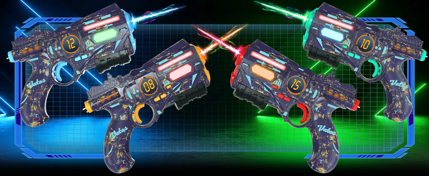 VATOS Rechargeable Health-value Data SYNC Laser Tag Gun Infrared Laser Tag Sets 4 Vest Glowing Light Lazer Tag Game for Adults f