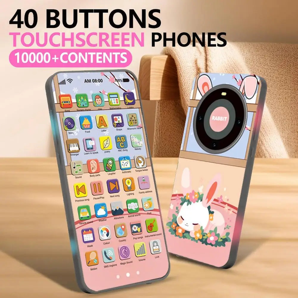 Kids Toy Smartphone Early Mobile Phone With Light Touch Screen Phone Rechargeable 10000 Functions Educational Content For Boys