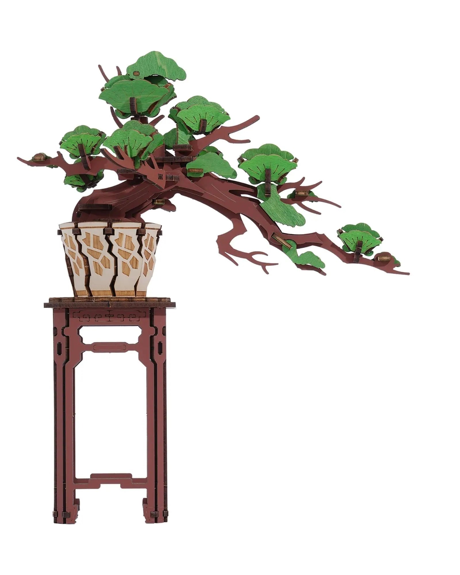 Robotime Rolife 3D Wooden Sakura Bonsai Puzzle Easy Assembly Evergreen Pine Bonsai Kit Christmas Gift for Family Home Decoration