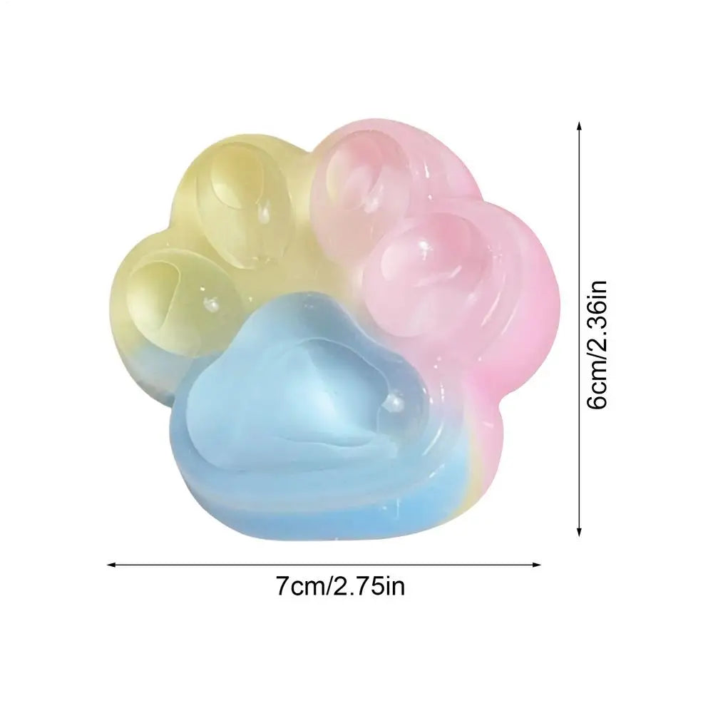 Cat Paw Squishys Fidget Toy Cute Plush Cat Paw Silicone Slow Rebound Pinch Decompressions Toy Stress Release Vent Toy