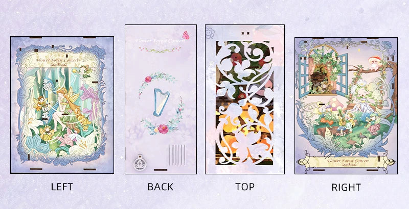 CUTEBEE Wooden 3D Puzzle DIY Book Nook Kit Miniature Dollhouse with Light Dust Cover Bookshelf Insert for Child Birthday Gift