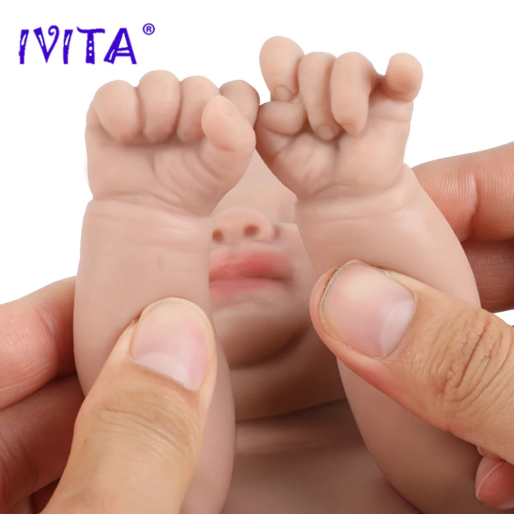IVITA 14" 1.5kg Full Body Silicone Reborn Doll "coco" Girl Dolls Realistic Baby DIY Blank Soft Children Bebe Lifelike Toys