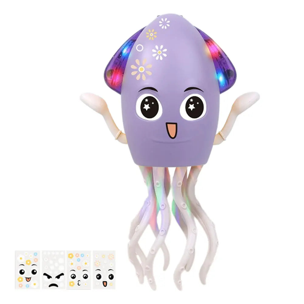 Dancing Funny Octopus Toy Smart Obstacle Avoidance Interactive Moving Toys Electronic Light Up Music Toys for Office Desk Decor