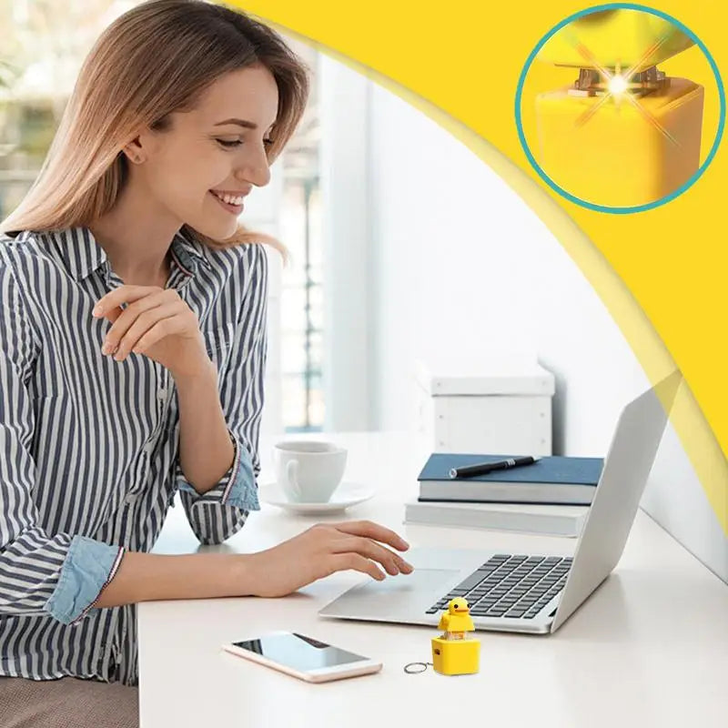 Quacking Duck Fidget Toy Rechargeable Fidget Toy Quacking Duck Key Chain Stress Relief Sensory Game Squeaky Home Decor For Bag &