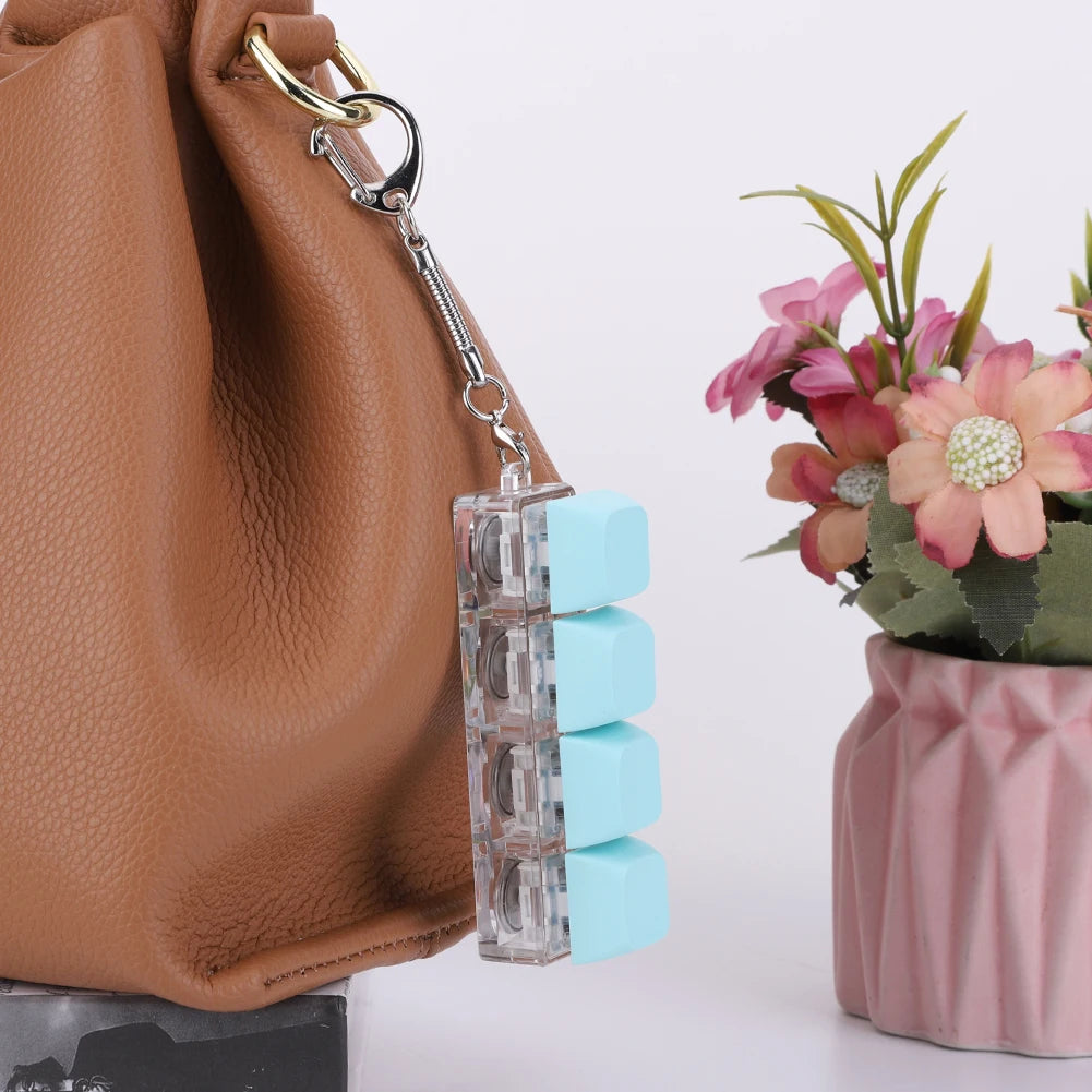 Keyboard Decompression  4 Keys Keyboard Clicker  with LED Light Keyboard Fidget  Mechanical Key  for Adult and Kids