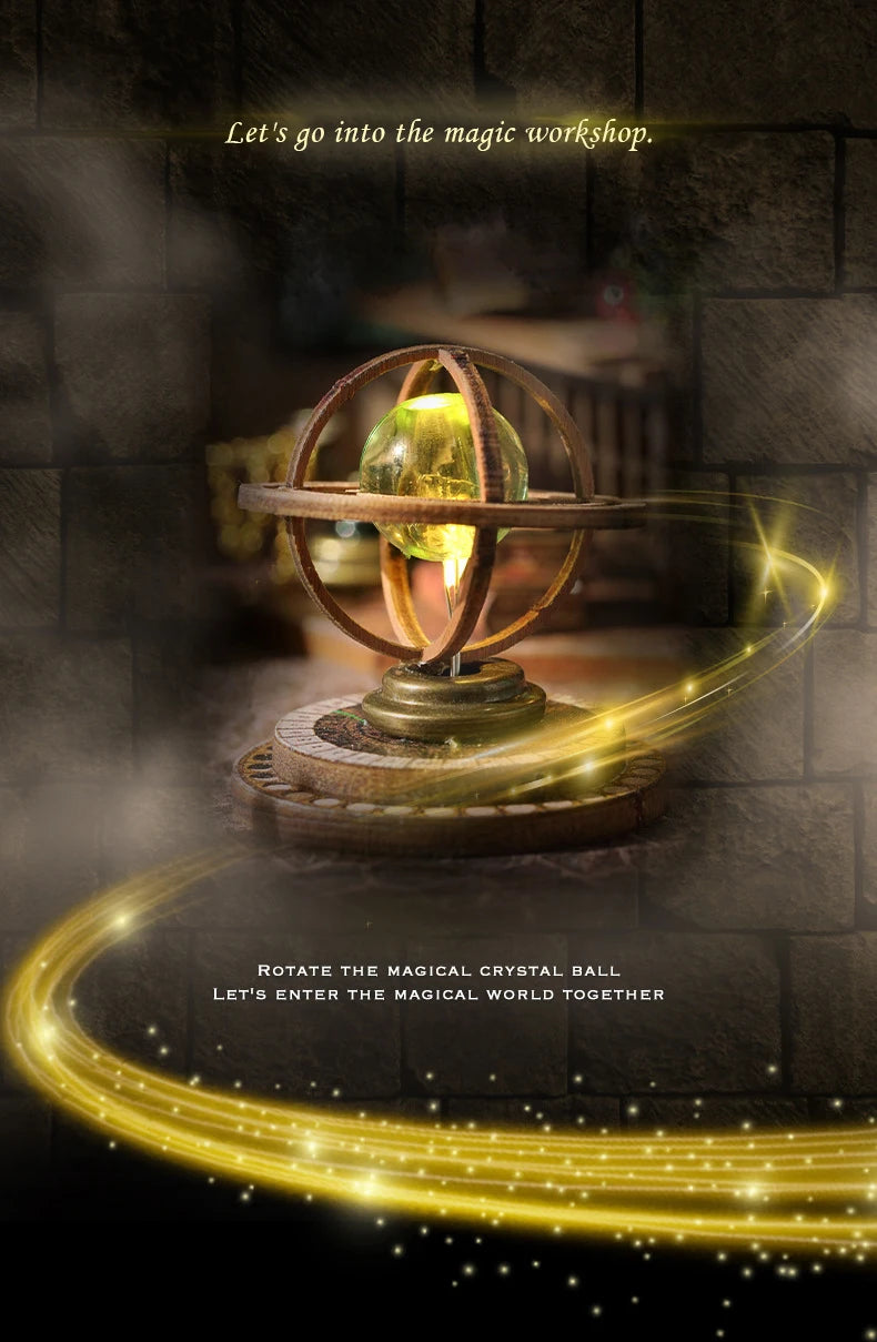 CUTEBEE DIY Wooden Dollhouse Magic Cathedral Miniature Doll House Kit with Furniture Roombox Magic Academy Toy for Birthday Gift