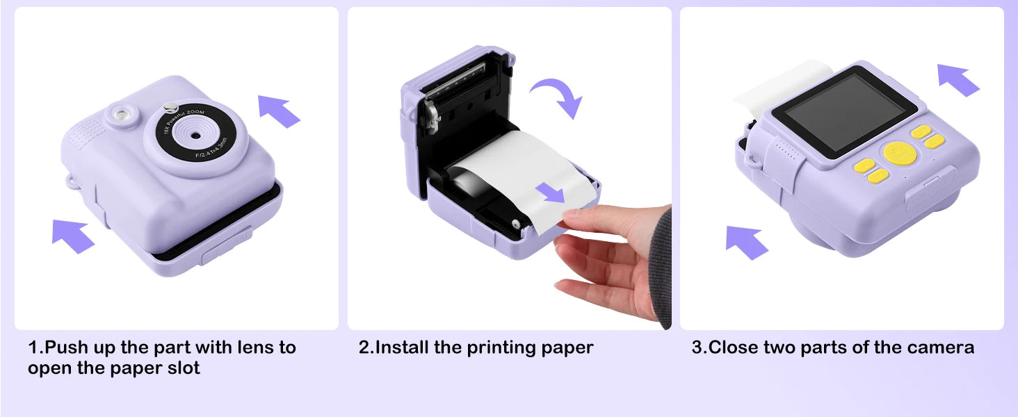 Kids Digital Camera 1080P HD Instant Print Camera Portable Camera Toy with 32GB Card Gift For Boys Girls 3-12