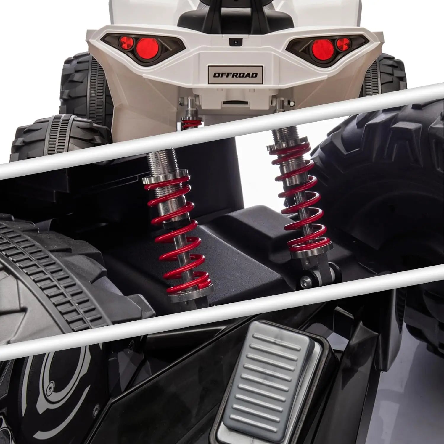 24V Kids Electric ATV Car 2 Seater Ride on Car with Dual 550w Motor Off-Road 4 Wheeler LED Lights Music Player 110 Lb Capacity