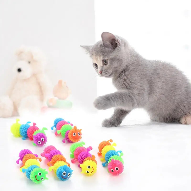 Simulation Caterpillar Kids Toys Anti Stress Easter Caterpillar Toys Interactive Flexible Decompression Chew Toys For Kids