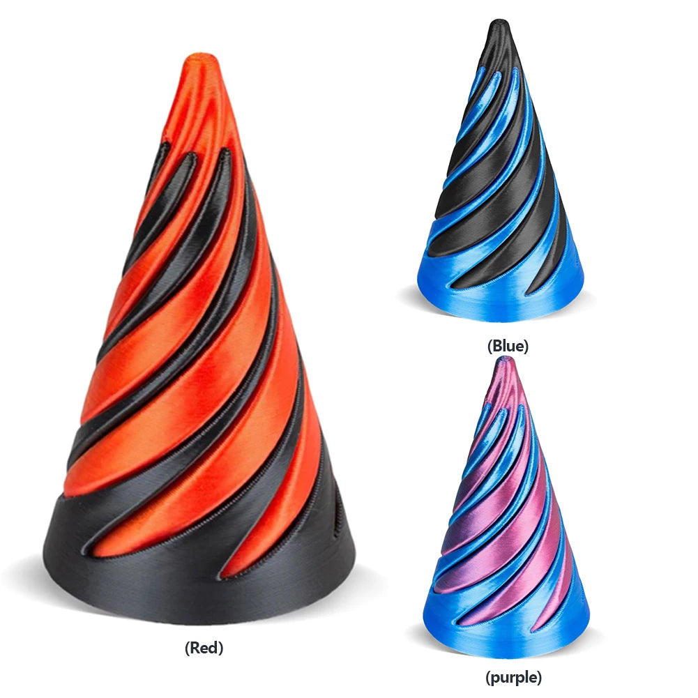 3D Printed Spiral Cone Toy Impossible Pyramid Passthrough Sculpture Stress Relief Desk Toy Pass Through Pyramid Fidget Toy