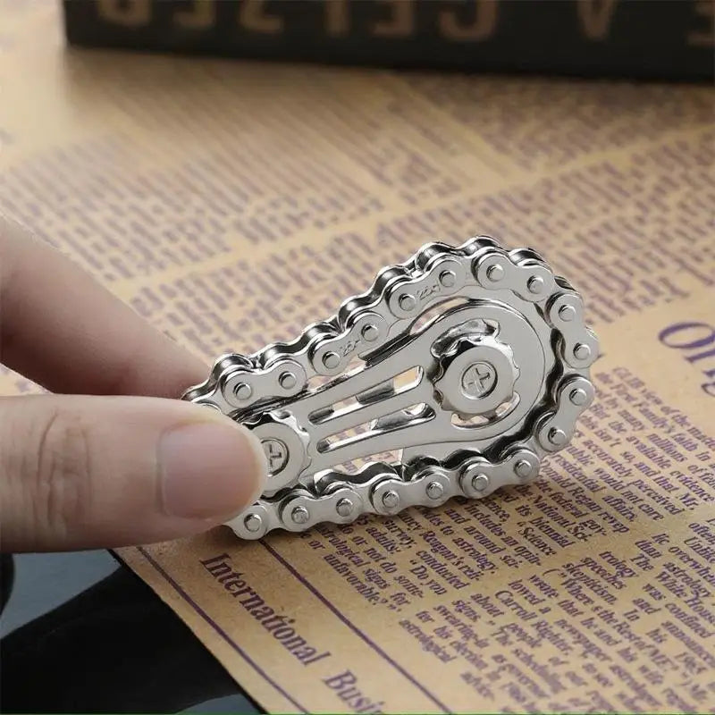 Chains Gear Fidget Spinner Spinning Top Fingertip Sprocket Hand Spinner Chain Gear Gyroscope Metal Wheel Gear Chain Gyroscope